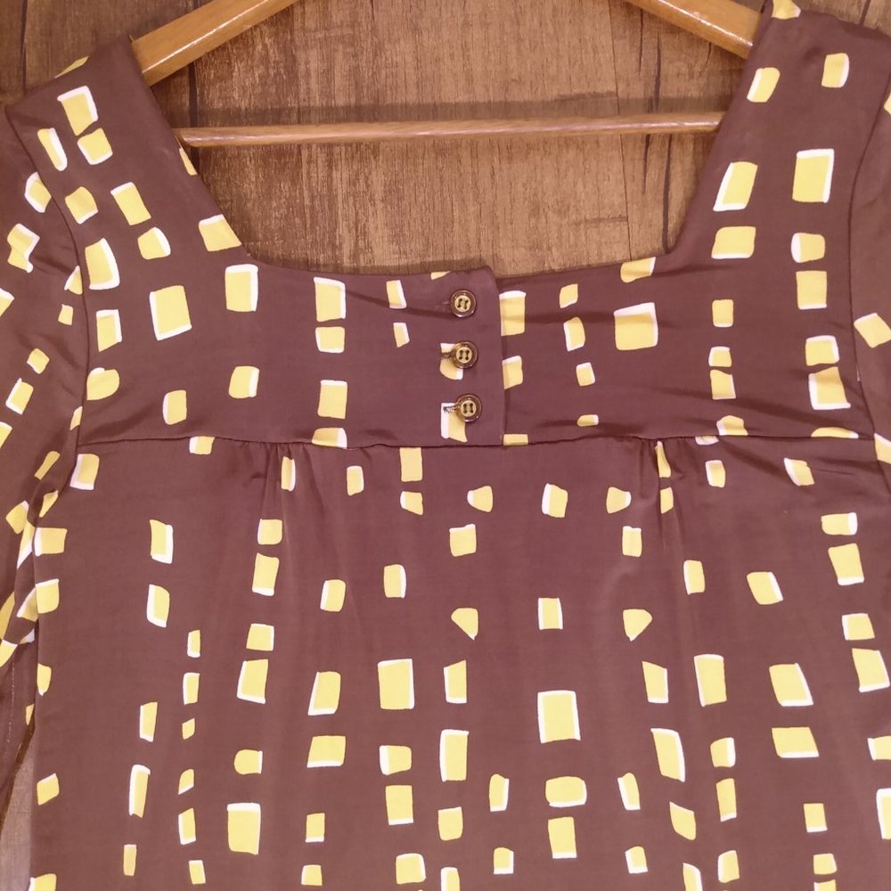 Vintage Retro Print Peasant Top | Medium - Picture 5 of 7